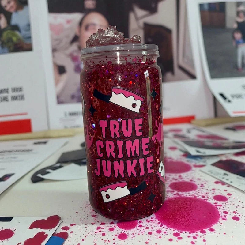 Pink True Crime Snow Globe Cup/Tumbler