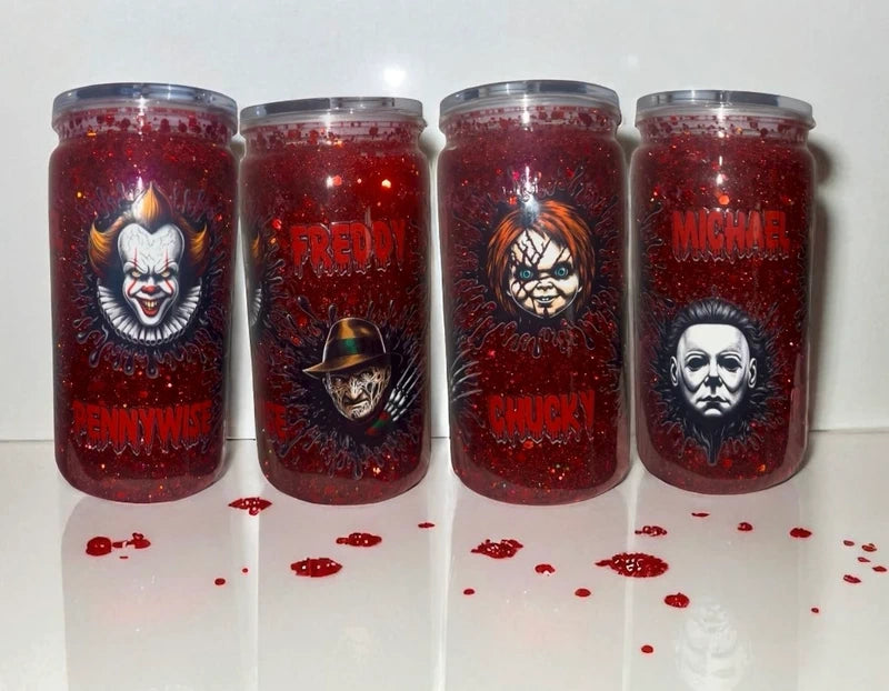 Horror 4 Character Snow Globe Cup/Tumbler